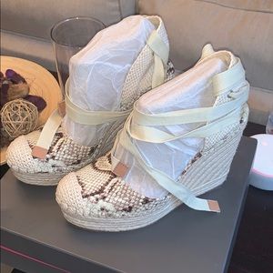 Snakeskin print Espadrille Wedge